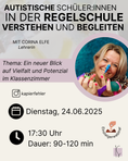 Bild in Galerie-Betrachter laden, Juni 25 / Autistische Schüler:innen in derJuli 25 / Regelschule verstehen und begleiten | Corina Elfe
