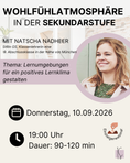 Bild in Galerie-Betrachter laden, Wohlfühlatmosphäre auch in der Sekundarstufe | Natascha Nadheer