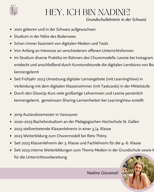Offener Unterricht mit LearningView | Nadine Giovanoli - Kunstundstunde