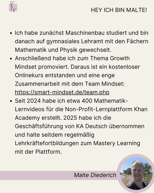 Growth Mindset & Mastery Learning im Mathematikunterricht | Malte Diederich