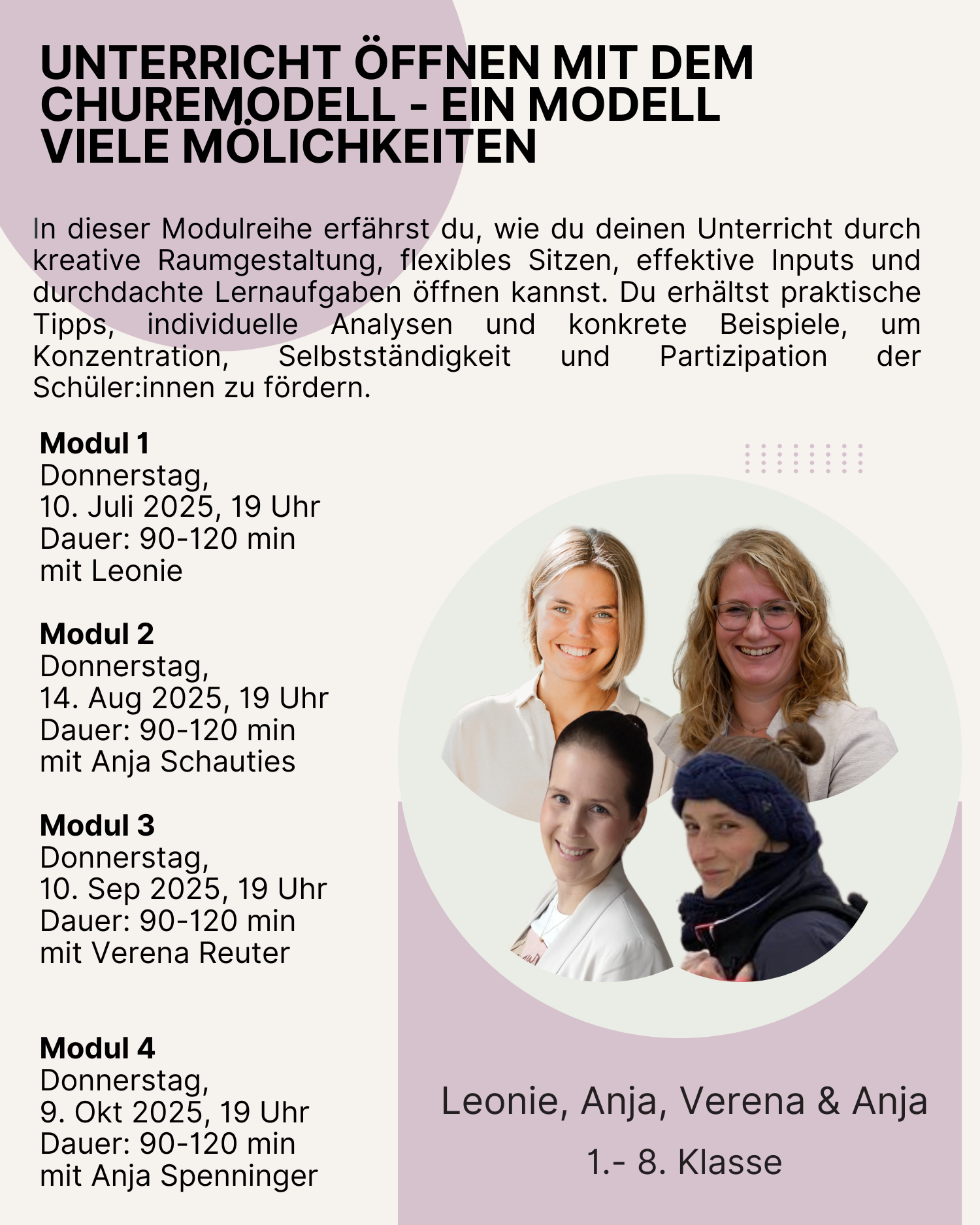 Intensiv Insights: Unterricht öffnen mit dem Churermodell | Leonie & Team (4 Webinare)