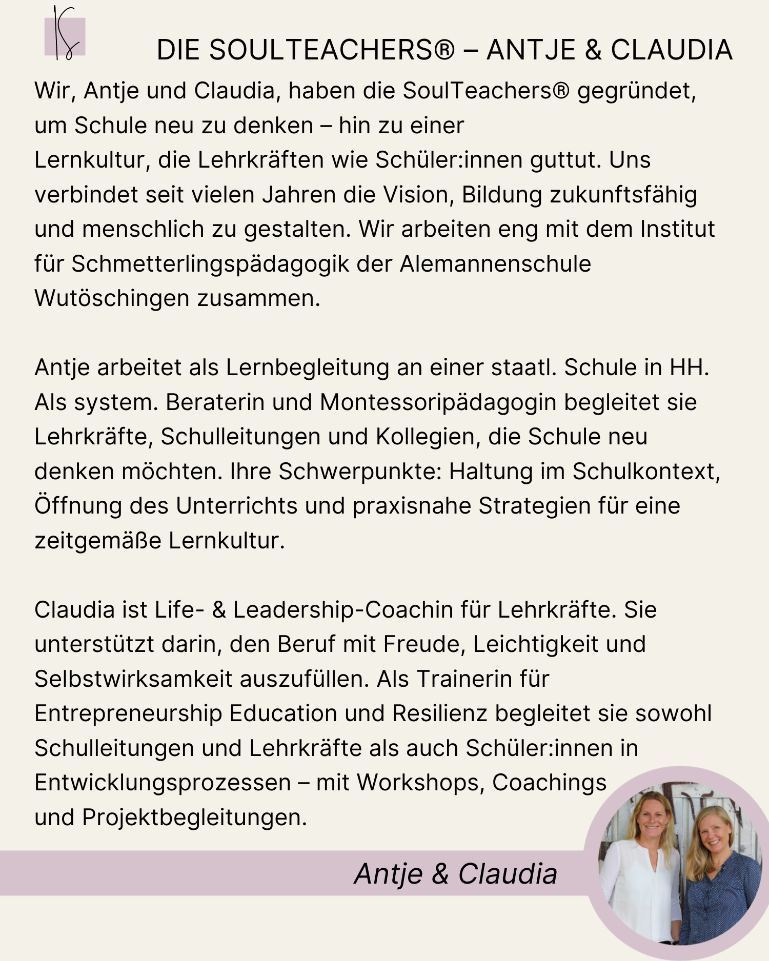 Von der Lehrkraft zur Lernbegleitung | Antje & Claudia