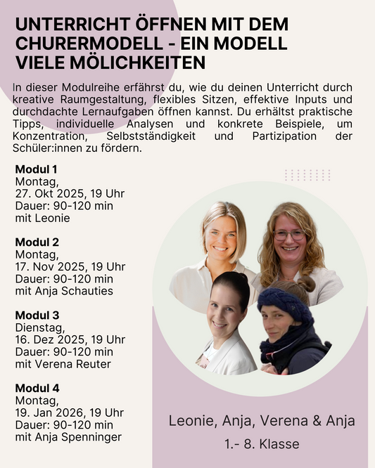 Intensiv Insights: Unterricht öffnen mit dem Churermodell | Leonie & Team (4 Webinare)