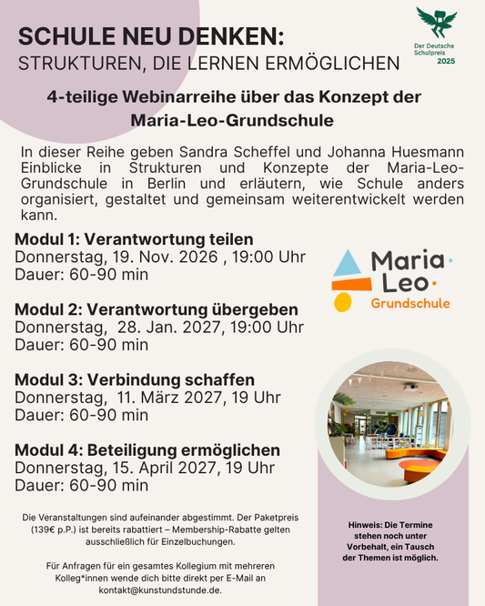 Das Konzept der Maria-Leo-GS | Sandra Scheffel & Johanna Huesmann (4 Webinare)