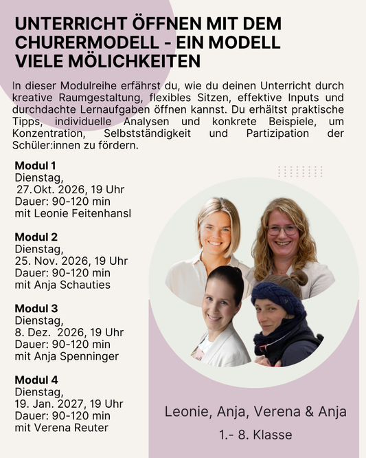 Intensiv Insights: Unterricht öffnen mit dem Churermodell | Leonie & Team (4 Webinare)