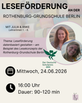 Bild in Galerie-Betrachter laden, Leseförderung an der Rothenburg-Grundschule Berlin  | Julia & Anke
