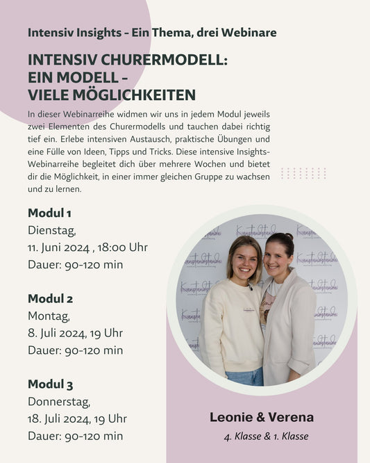Intensiv Insights: Churermodell: Ein Modell - viele Möglichkeiten | Leonie & Verena (3 Webinare) - Kunstundstunde